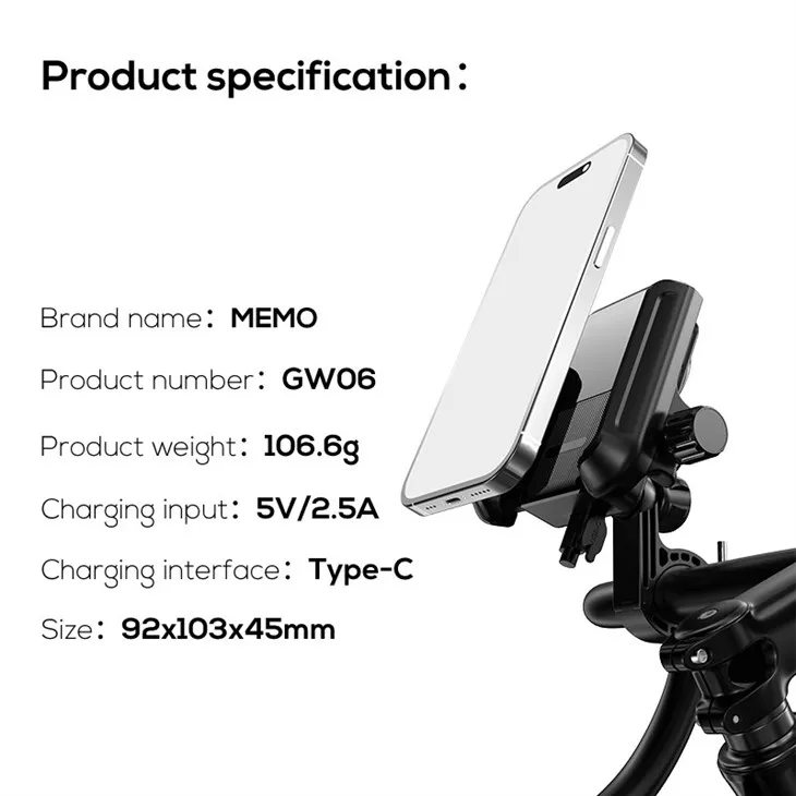 MEMO GW06 Phone Cooling Fan Anti-Shock Mobile Phone Holder Secure Stand For Cycling Scootering E-Bike Motorcycle Riding price