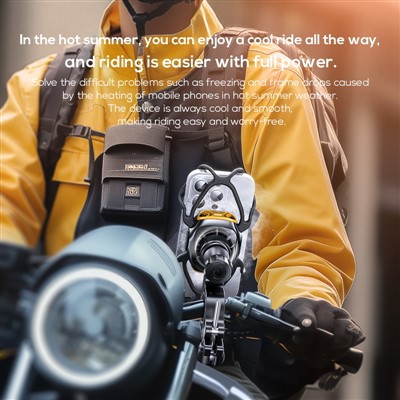 MEMO GW05 Suporte para celular para mountain bike anti vibração Suporte para resfriamento de celular para motocicleta Suporte para resfriamento de celular